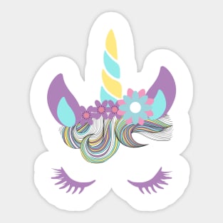 Cara de unicornio Sticker